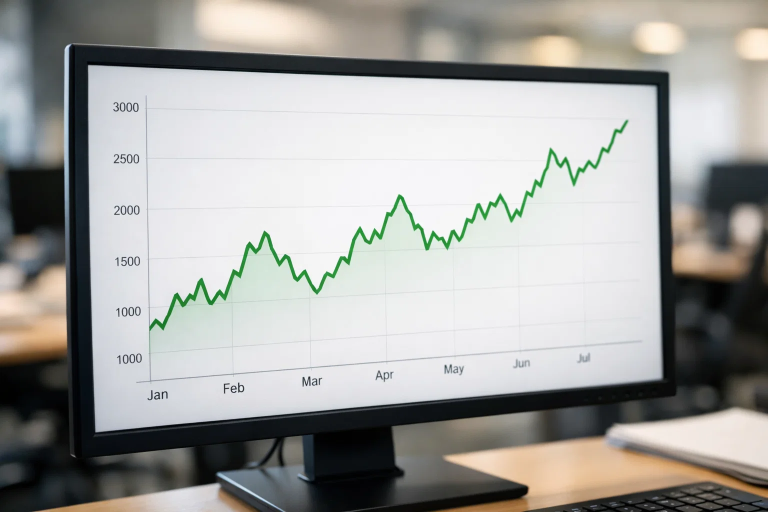 Grafico lineare che mostra andamento bankroll nel tempo