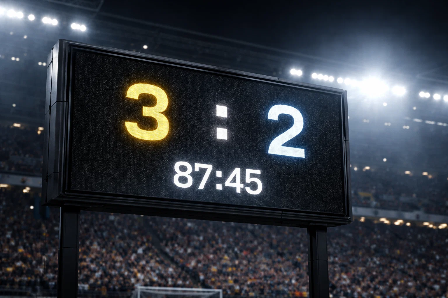 Tabellone risultato partita di calcio con punteggio