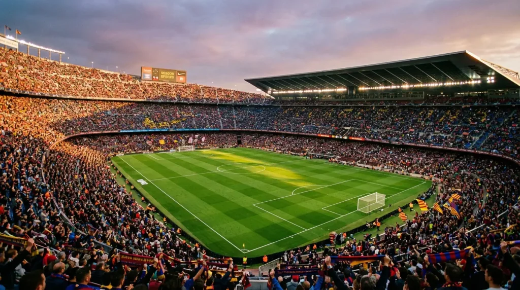 Tifosi in uno stadio di calcio all