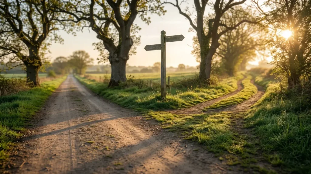 Due percorsi diversi che si dividono su un sentiero, simbolo della scelta tra metodi di puntata